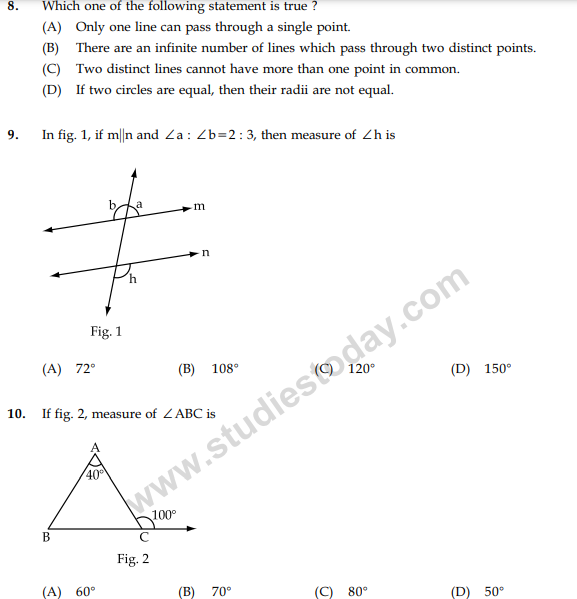 CBSE Class 9 Mathematics Sample Paper Set 51