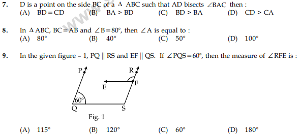 CBSE Class 9 Mathematics Sample Paper Set 54