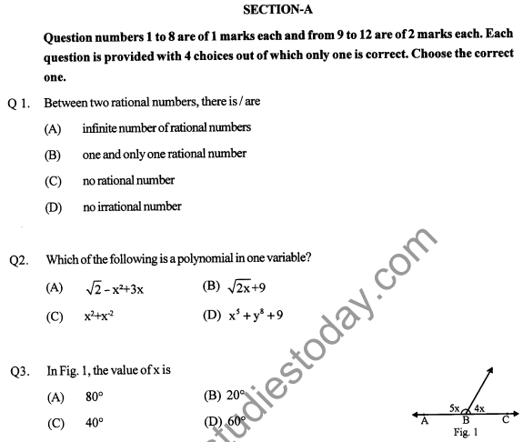 CBSE Class 9 Mathematics Sample Paper Set Z