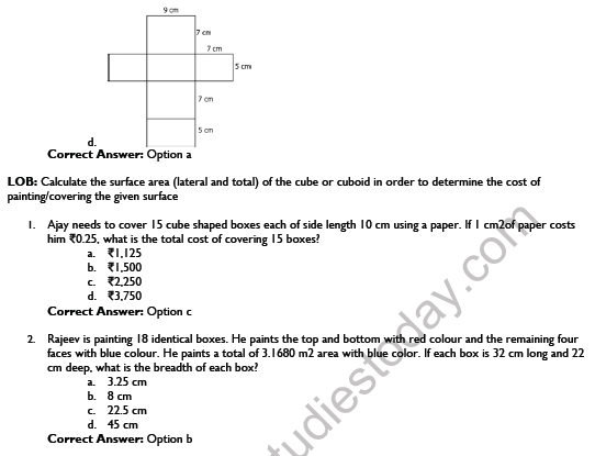 CBSE Class 9 Mathematics Surface Area And Volume Worksheet Set B 3
