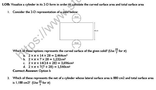 CBSE Class 9 Mathematics Surface Area And Volume Worksheet Set B 4