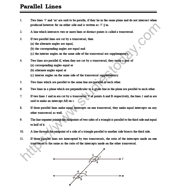 CBSE Class 9 Maths Lines and Angles MCQs Set C 1