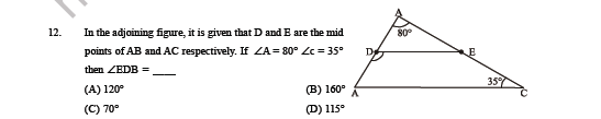 CBSE Class 9 Maths Lines and Angles MCQs Set C 5