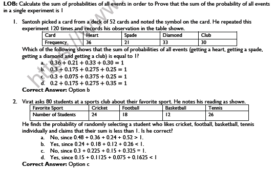 CBSE Class 9 Maths Probability Worksheet 6