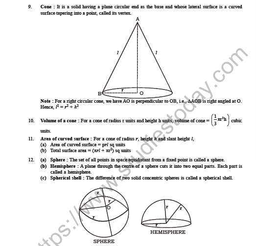 CBSE Class 9 Maths Surface Areas and Volumes MCQs Set G 2