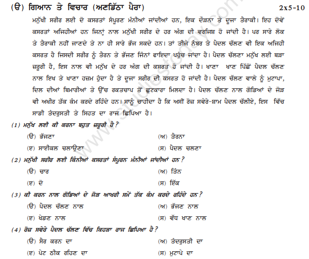 CBSE Class 9 Punjabi Sample Paper Set A