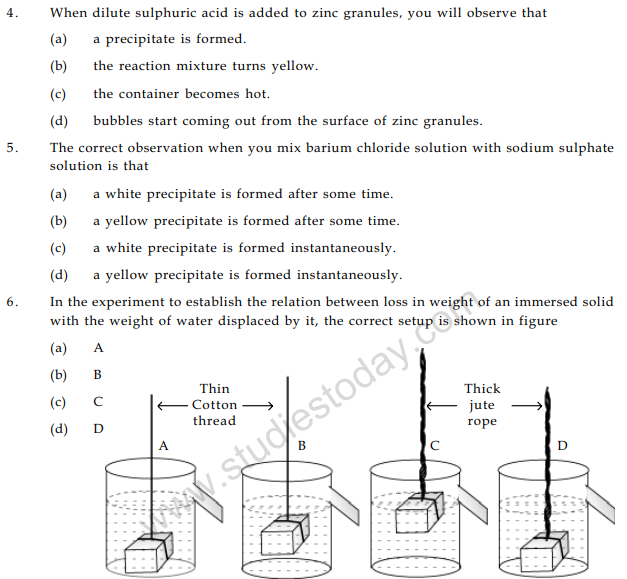 CBSE Class 9 Science Practicals Sample Paper 1