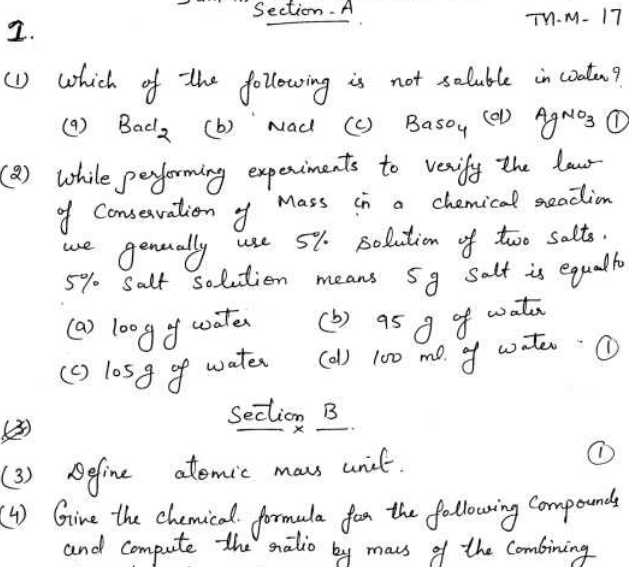 CBSE Class 9 Science Sample Paper Set J