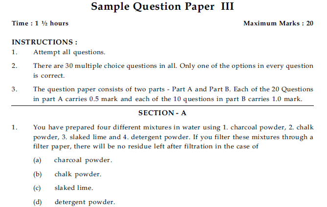 CBSE Class 9 Science and technology Sample Paper 3