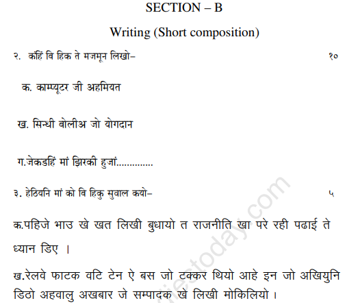 CBSE Class 9 Sindhi Sample Paper Set A