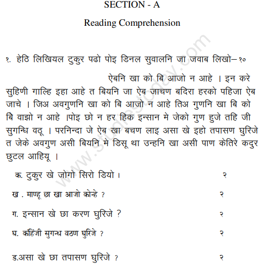 CBSE Class 9 Sindhi Sample Paper Set A