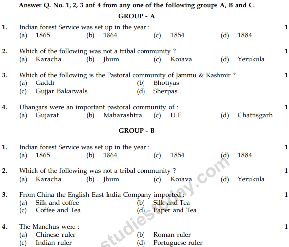 CBSE Class 9 Social Science Sample Paper Set 12