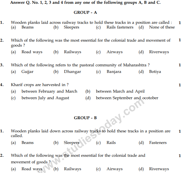 CBSE Class 9 Social Science Sample Paper Set 18