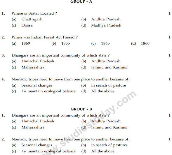 CBSE Class 9 Social Science Sample Paper Set 20