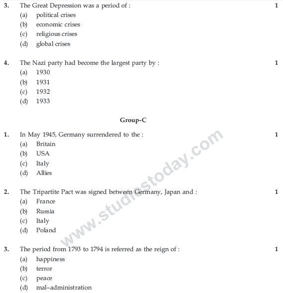 CBSE Class 9 Social Science Sample Paper Set 41