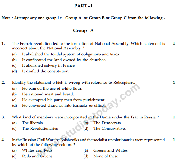 CBSE Class 9 Social Science Sample Paper Set 44