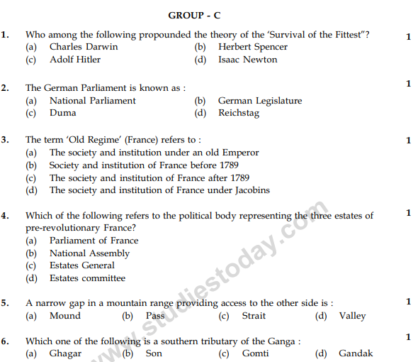 CBSE Class 9 Social Science Sample Paper Set 49