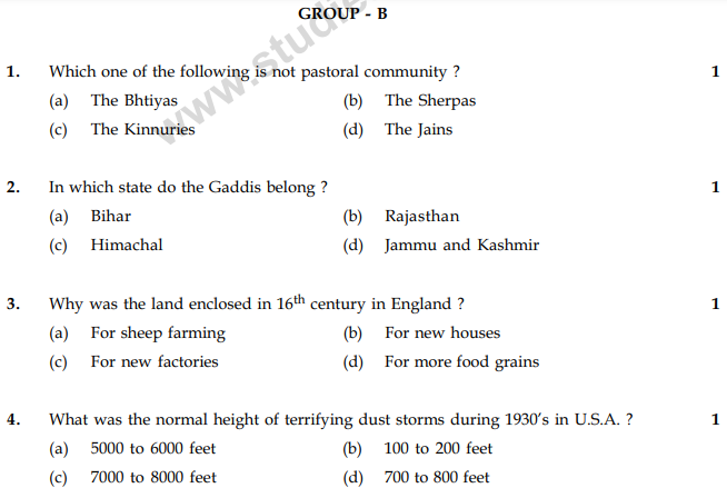 CBSE Class 9 Social Science Sample Paper Set 7