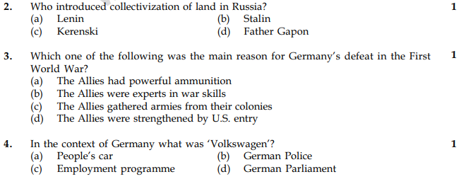 CBSE Class 9 Social Science Sample Paper Set V