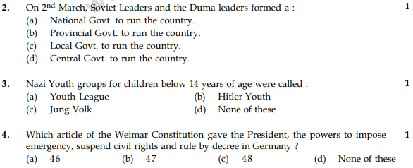 CBSE Class 9 Social Science Sample Paper Set X