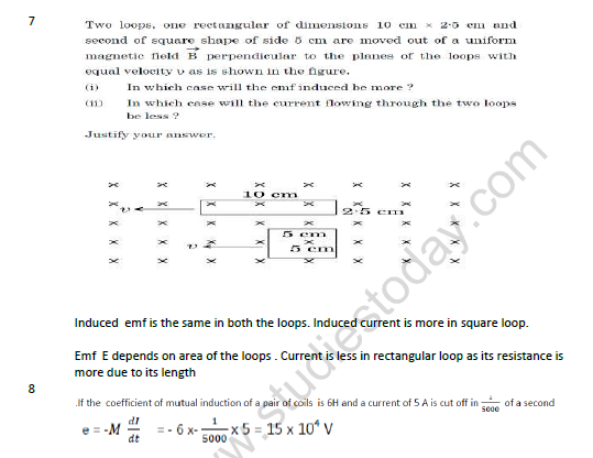 CBSE Class 12 Physics Electromagnetic Induction And Alternating Current Worksheet Set B 2