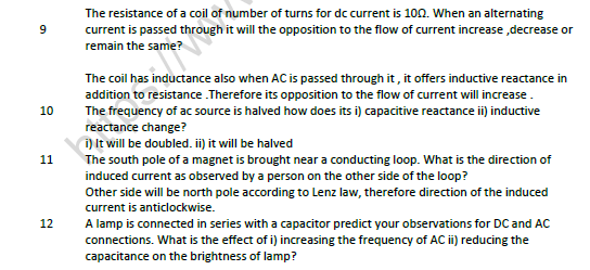 CBSE Class 12 Physics Electromagnetic Induction And Alternating Current Worksheet Set B 3