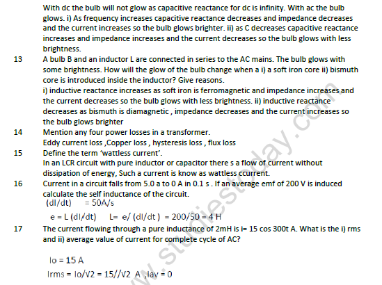 CBSE Class 12 Physics Electromagnetic Induction And Alternating Current Worksheet Set B 4