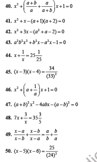 CBSE Class 10 Quadratic Equations Sure Shot Questions Set A