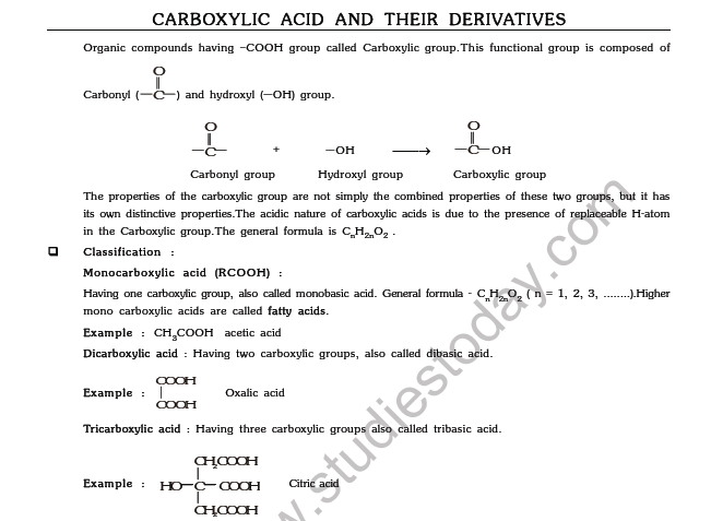 JEE-Mains-Chemistry-Carboxylic-Acid-and-Derivatives-Notes 1