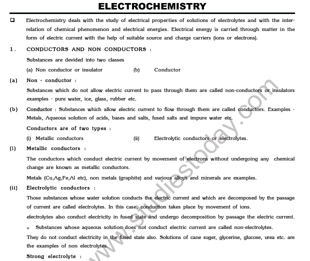 JEE-Mains-Chemistry-Electrochemistry-Notes 1