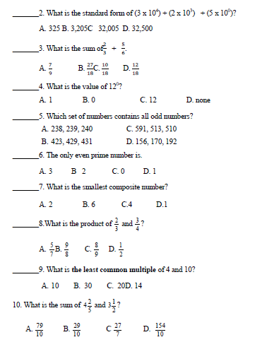 Math G5 2