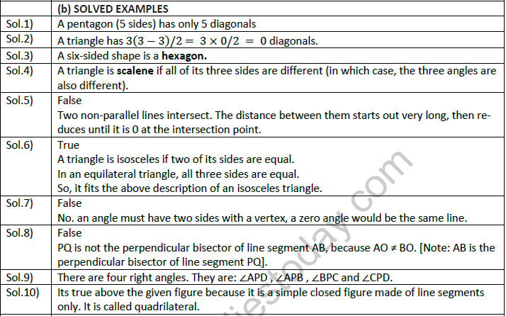 NCERT Class 6 Mathematics Chapter 2 Geometry Exemplar Solutions