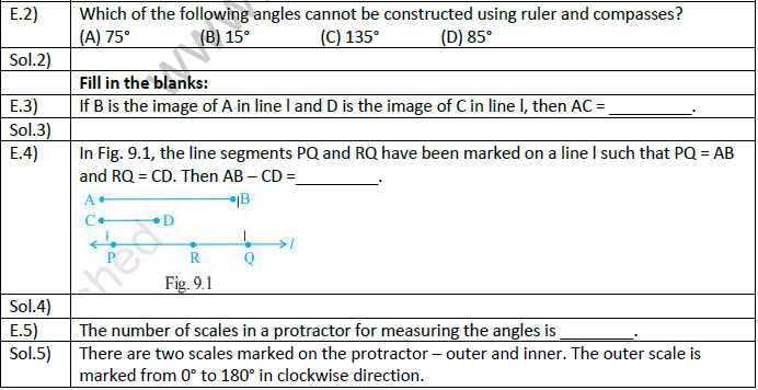 NCERT Class 6 Mathematics Chapter 9 Symmetry and Practical Geometry Exemplar Solutions