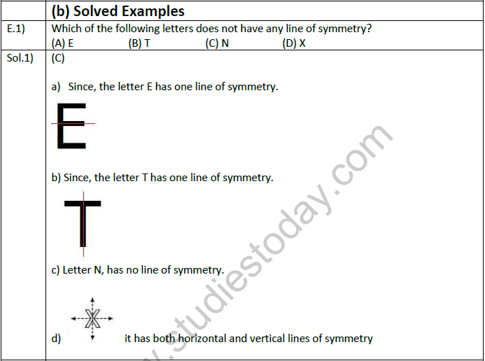 NCERT Class 6 Mathematics Chapter 9 Symmetry and Practical Geometry Exemplar Solutions