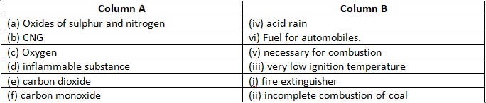 NCERT Exemplar Solutions Class 8 Science Combustion and Flame