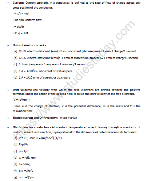 NEET-Physics-Current-Electricity-Revision-Notes 1