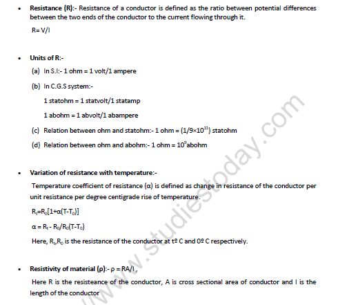 NEET-Physics-Current-Electricity-Revision-Notes 2