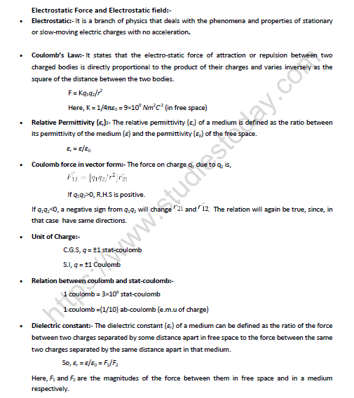 NEET-Physics-Electrostatics-Revision-Notes 1