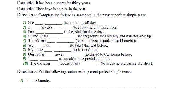 PRESENT PERFECT (HOME) 5