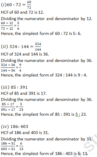 RD Sharma Solutions Class 6 Maths Chapter 9 Ratio Proportion and Unitary Method