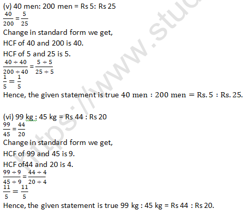 RD Sharma Solutions Class 6 Maths Chapter 9 Ratio Proportion and Unitary Method