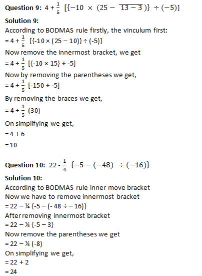 RD Sharma Solutions Class 7 Chapter 1 Integers
