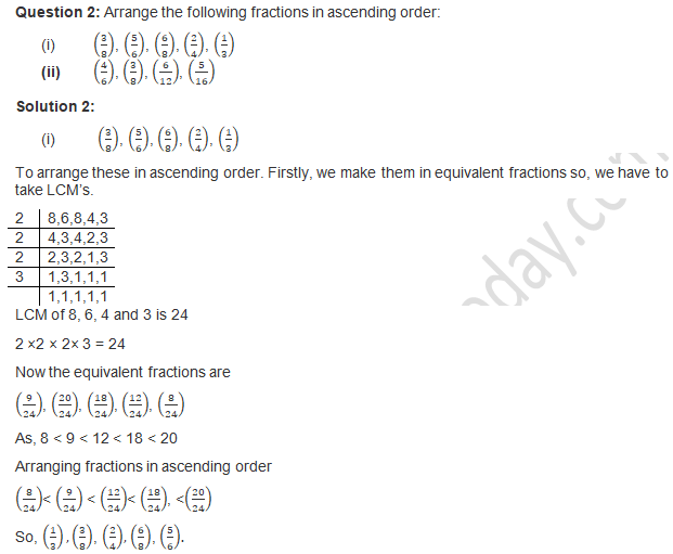 RD Sharma Solutions Class 7 Chapter 2 Fraction