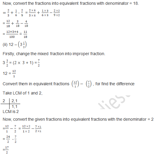 RD Sharma Solutions Class 7 Chapter 2 Fraction