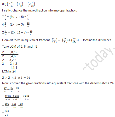 RD Sharma Solutions Class 7 Chapter 2 Fraction