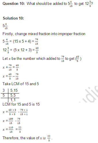 RD Sharma Solutions Class 7 Chapter 2 Fraction