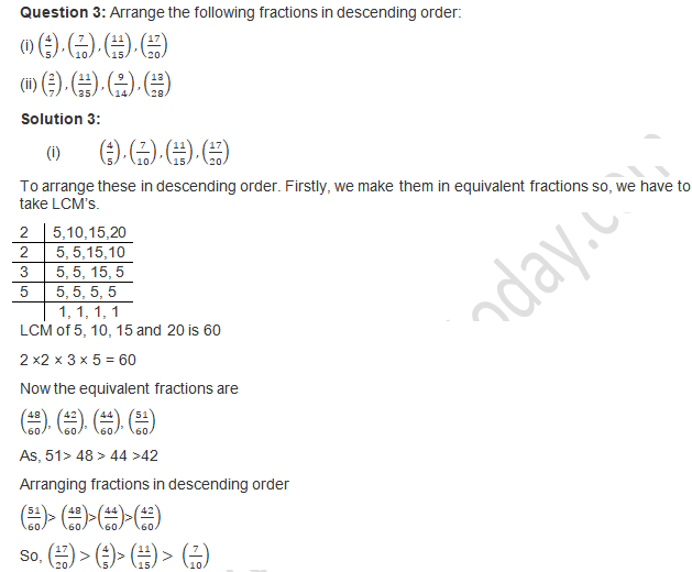 RD Sharma Solutions Class 7 Chapter 2 Fraction