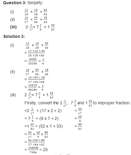 RD Sharma Solutions Class 7 Chapter 2 Fraction