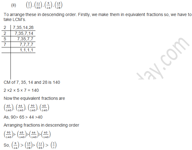 RD Sharma Solutions Class 7 Chapter 2 Fraction