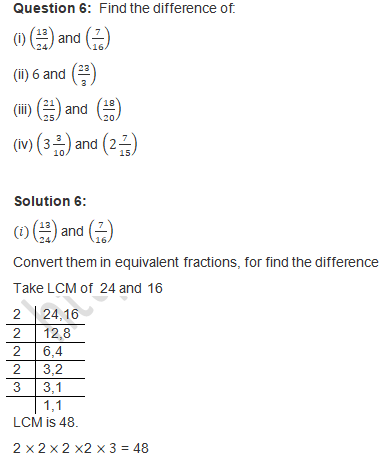 RD Sharma Solutions Class 7 Chapter 2 Fraction